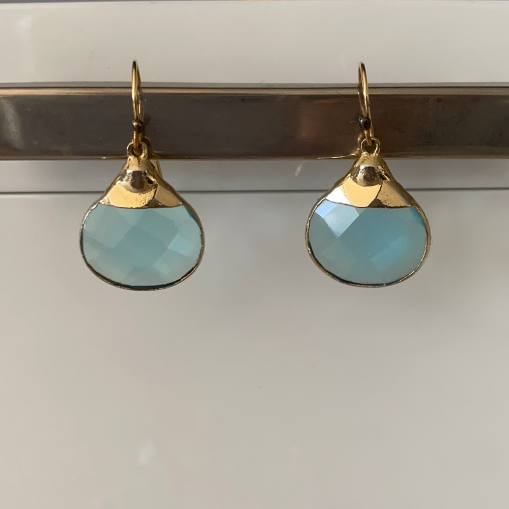 Blue stone earring